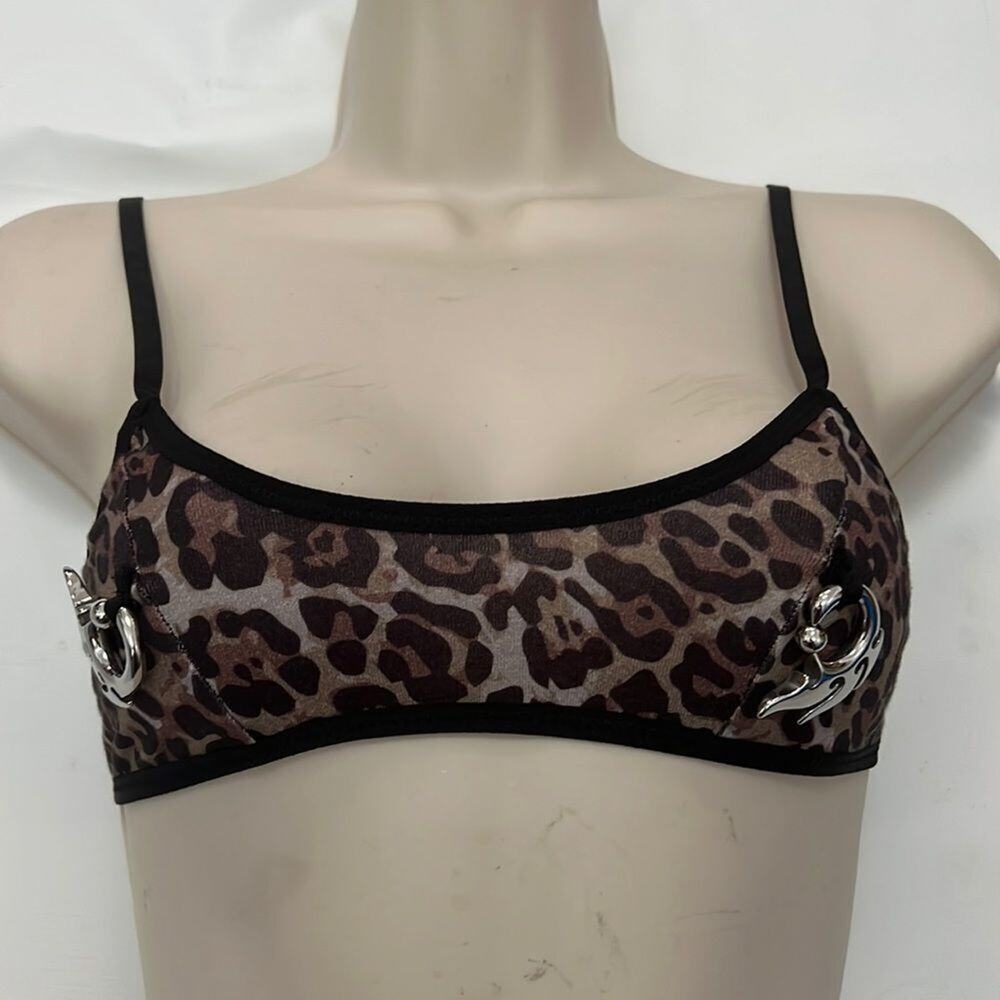 NWOT THE‎ END LEOPARD PRINT BRA WITH HARDWARE SIZE  XS